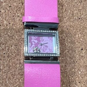 Disney Pink Women's Tinker Bell Watch with Silver Accents